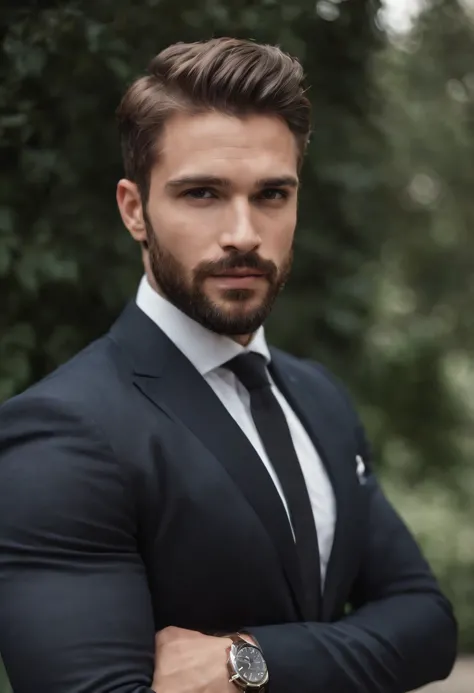 Homem lindo de terno , barba linda , homem sexy executivo, terno preto