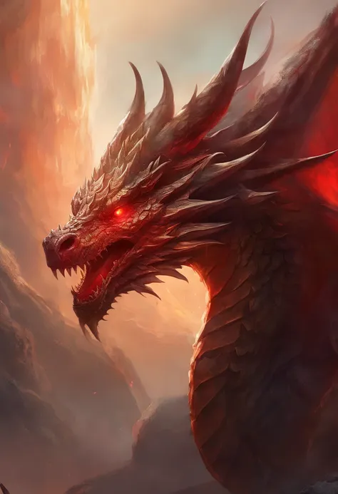 Dragon head with red eyes