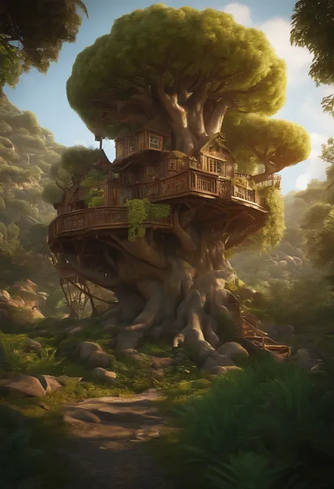 (((Masterpiece))), best quality, ultra-detailed CG unity 8k wallpaper, treehouse