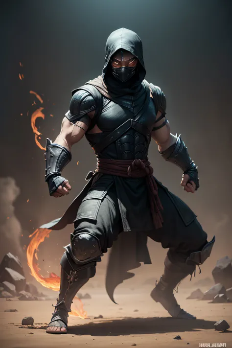 Mortal Kombat Character Noob Saibot in battle