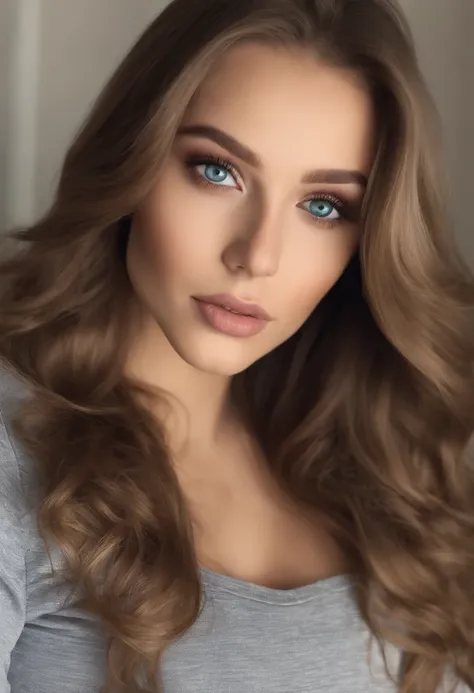 arafed frau voll , Sexy girl with blue eyes, ultra realistisch, Akribisch detailliert, portrait sophie mudd, blonde hair and large eyes, Selfie einer jungen Frau, Augen im Schlafzimmer, Violet Myers, ohne Make-up, Natural makeup, Blick direkt in die Kamera...