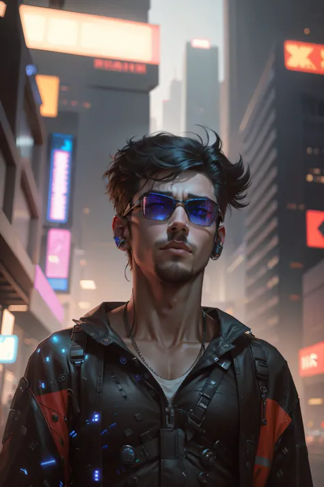 Change background cyberpunk handsome boy, realist face,8k,ultra realistic