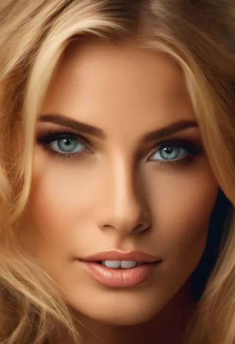 Beautifule face of blonde woman