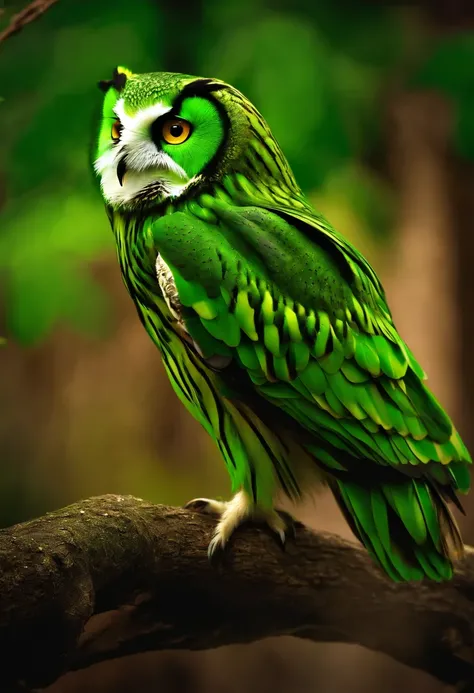 Toxic green owl searching for your family