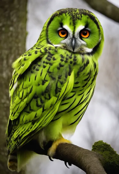 Toxic green owl searching for your family