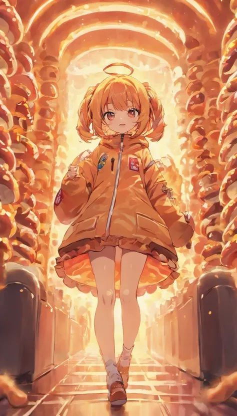 Cute anime girl, hotdog outfit