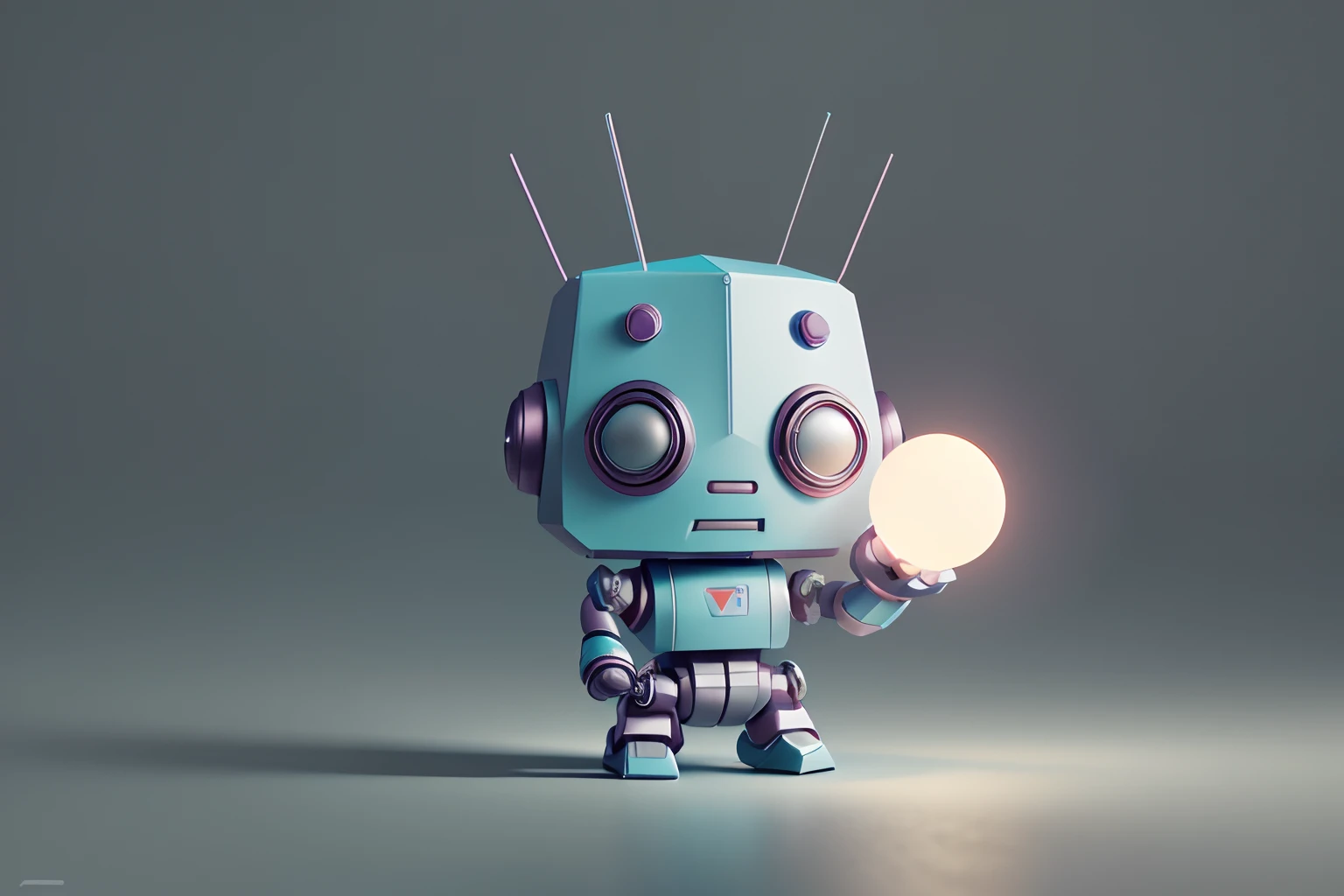 Tiny robot scratching his head toy, standing character, soft smooth lighting, soft pastel colors, skottie young, 3d blender render, polycount, modular constructivism, pop surrealism, physically based rendering, square image