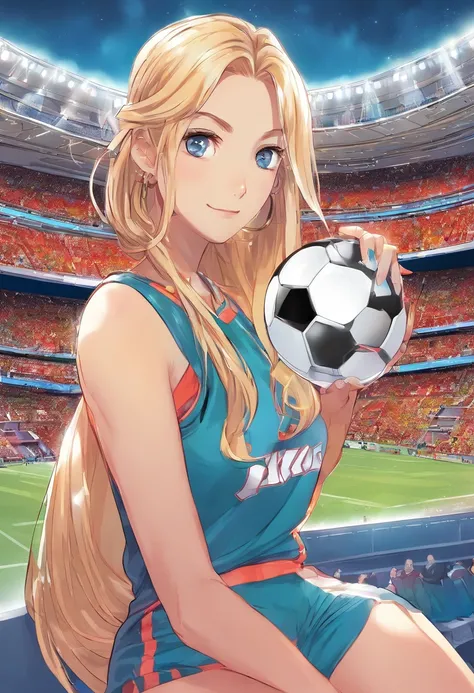 (Kaguya personaje ficticio del anime Kaguya sama solve is war) , 1 mujer, trotando,jugando futbol, Easy concentration expression, ropa de futbol blanca, muslos grandes, pechos grandes, sudor, cabello mojado, (estadio fondo de pantalla CG 8k extremadamente ...