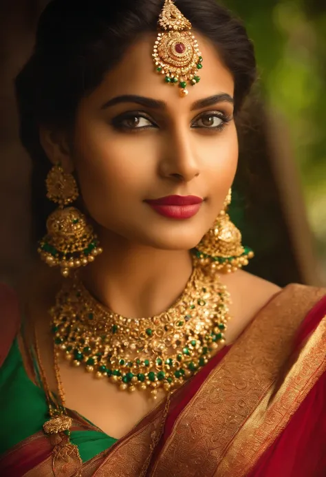 a woman in a green sari and gold jewelry, traditional beauty, very beautiful girl, indian goddess, very beautiful woman, beautiful model, gorgeous woman, gorgeous beautiful woman, beautiful goddess, indian style, indian girl with brown skin, a beautiful yo...