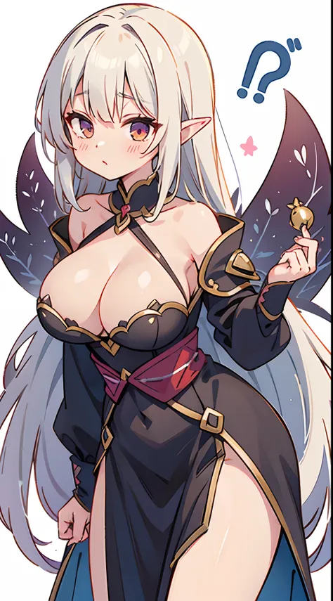 number art、Dark Elves、Yuruchara style、Large breasts，Off-the-shoulder attire，nabel，big breasts thin waist