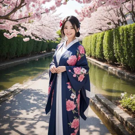 (Super beautiful woman in kimono)、((best qualtiy、8k masterpieces:1.3))、foco nítido:1.2、(ultra beautiful faces:1.0)、(shinny skin:1.0)、photos realistic、A dark-haired、Video Lighting、High-definition eyes and face、Video Lighting、Japanese actressl、from the front...