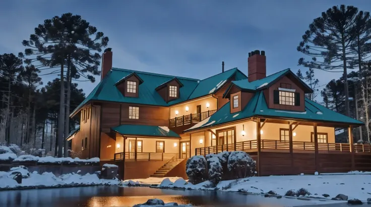 disnep house at night in beautiful snowy landscape ultra hd quality