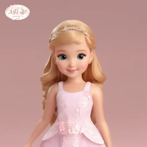 Super Cute Girl IP by Pop Mart, Bright eyes, Cherub,Little white dress, Barbie doll, modeled, blind box toy, Glossy and delicate,clean back ground, Good luster, 3D rendering of a,Best Quality