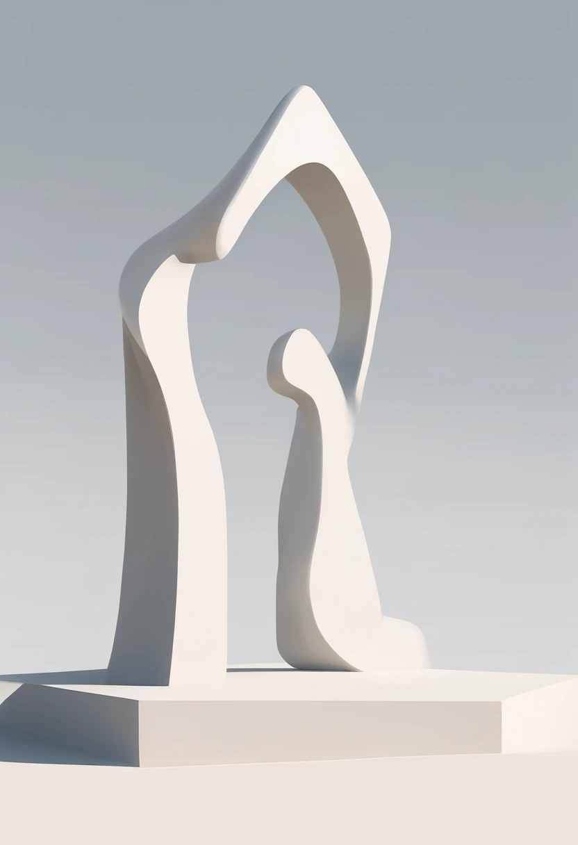 Majestic monument, with elements of human connection, minimalist curves, minimalist, abstract monument style, monument with the image of arms connecting with each other