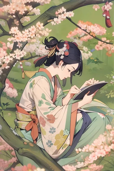 Japanese high school  girl、Ukiyo-e-like paintings