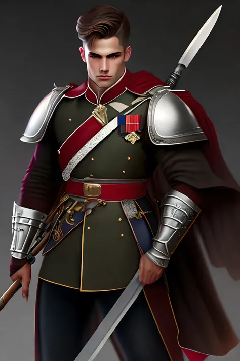 a handsome soldier with sword