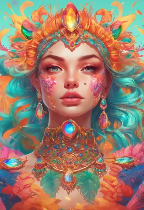 A girl creating glass artwork, with beautiful detailed eyes and lips, surrounded by vibrant colors and glowing lights. She is using a medium of glass to create a stunning masterpiece. The glass artwork reflects the surroundings, creating a mesmerizing effe...