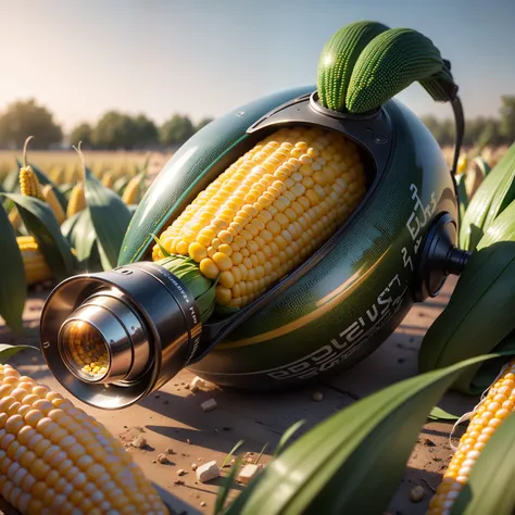 Fresh corn product shooting hyper-realistic 8K