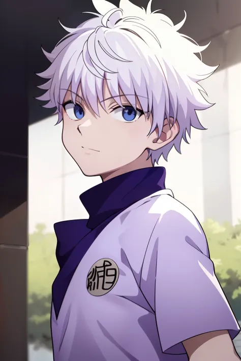 masterpiece, best quality, high quality, 1boy, solo, male focus, looking at viewer, upper body, killua_zoldyck