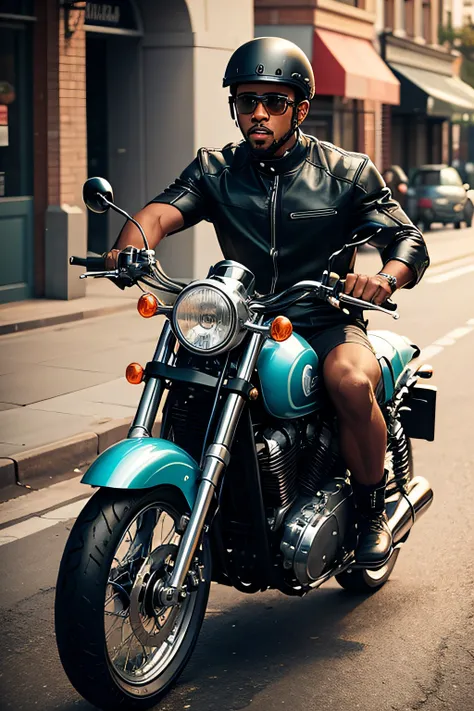 black man delivering a motorcycle