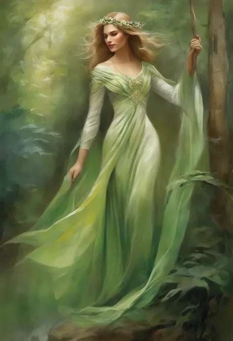 long flowing fabric for dresses, Clear Face Magary Villeneuve, magali villeneuve, inspired by Magali Villeneuve, graphic artist magali villeneuve, magali villeneuve and monet, charlie bowater and artgeem, Charlie Bauer and Tom Bagshaw, Darius Zawacki and T...