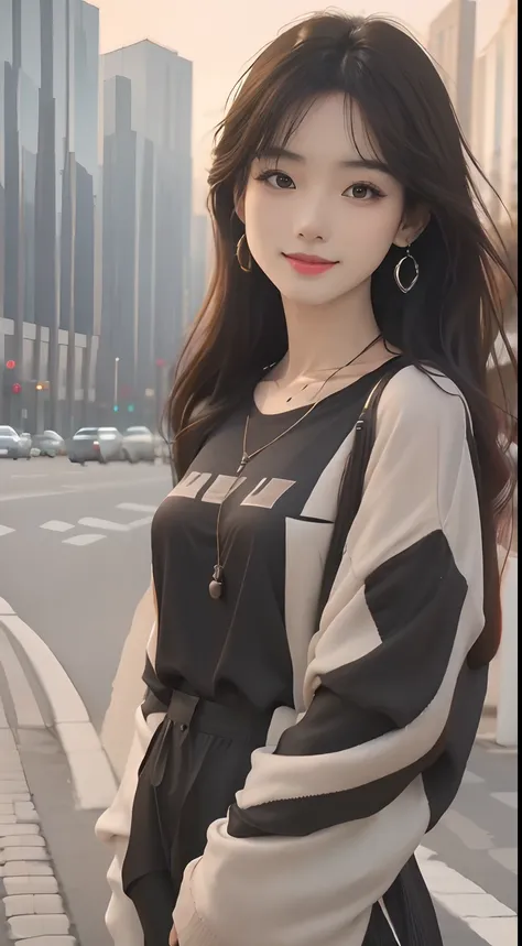 (masterpiece), a stunning photograph of korean girl model, full body, 8k, raw photo, looking at viewer, (highly detailed skin:1.2), small breasts, slim body, black hair, (photorealistic:1.4), casual outfit, headphones, solo, jewelry, earrings, (looking at ...