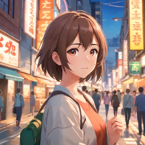 There was a woman standing in the street, Her hand holds a sign with the words "coding for food" written on it, Realistic anime 3 D style, 8K selfie photos, a beautiful anime portrait, Photorealistic anime, Anime style. 8K, realistic anime artstyle, Stunni...