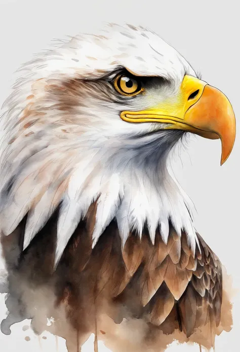 [(white background:1.5),::5] eagle,vibrant color scheme,Soft light,(warm color:1,2),Watercolor,light color,top quality exquisite details,3D imaging,head shot,painting