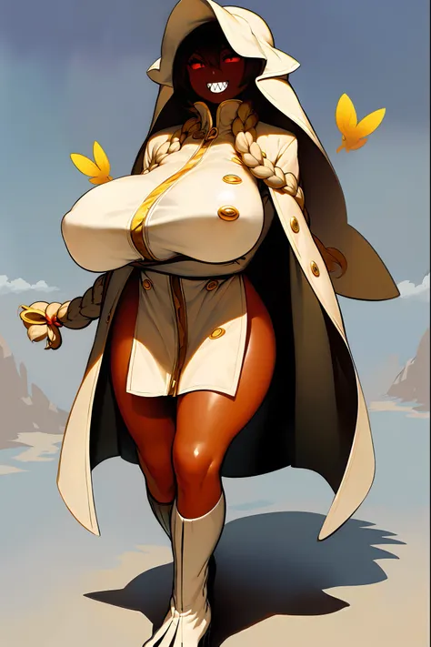 huge breast, , female,fantasy goddess,there is a cartoon picture of a woman with a very large breast, glowing angelic being, glowing holy aura, inspired by Luma Rouge, the non-binary deity of spring, ethereal rainbow nimbus, the butterfly goddess of fire, ...