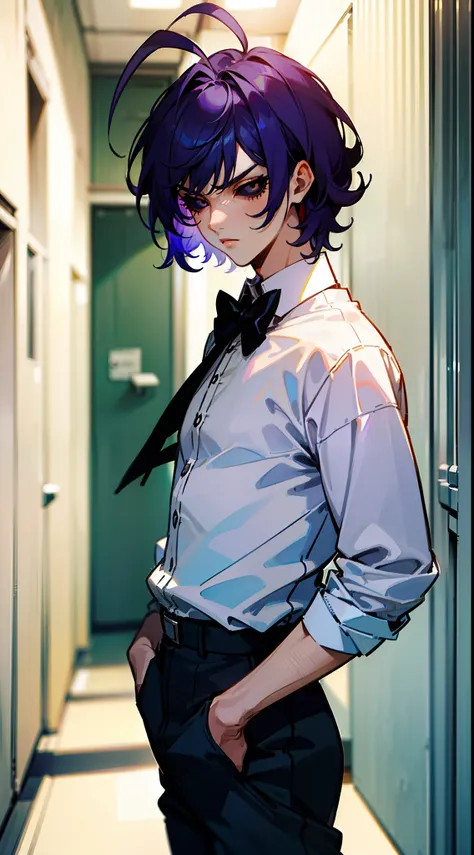 (original character,8k, masterpiece, best quality,detailed, beautiful detailed eyes, solo),1boy,male face, white shirt,black pan...