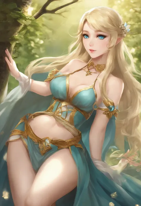 Two names(blast)　elvish　165cm　sky-blue eyes　Blonde longhair　elvish　a blond　The long-haired　Colossal tits　beutiful breast　Fairy Heroine　Fairy Star singing　Liu Liu Liong　Astrea Records　Ms. Liu　Liu Astrea　Leprechaun　
top-quality　Highest Quality　an anime girl　...