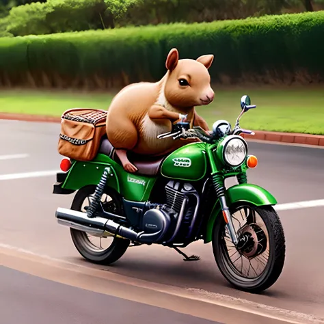 Crie uma capivara andando de moto custon