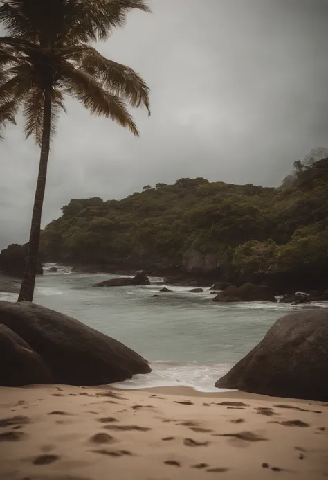 uma pousada em uma praia paradisiaca, realista, entrada da pousada