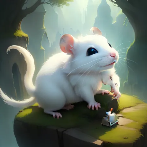 White rat　Fantastical　cute little