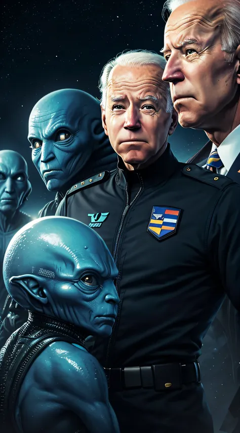 Joe Biden with aliens 4k