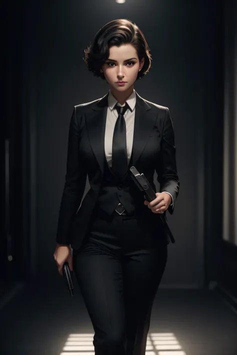 (8k, best quality, masterpiece:1.2), (photorealistic:1.4),(a portrait photo of noir reporter:1.3),(noir detective:1.2),(ultra detailed face and eyes:1.1), a woman as a movie star, modelshoot style, RAW photo, best quality, ultra high res, best shadow, (ful...