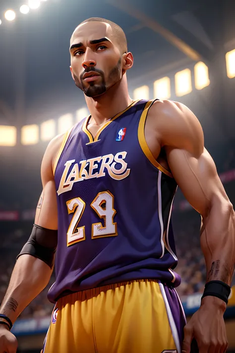 Kobe Bryant, (enterrada) (estilo pixar) (obra-prima:1.2) (boker) (melhor qualidade) (pele detalhada) (textura detalhada) (8k) (claymation) (cinematic lighthing) (foco nítido)