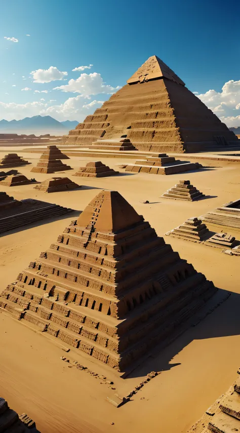 Ancient civilizations building pyramids