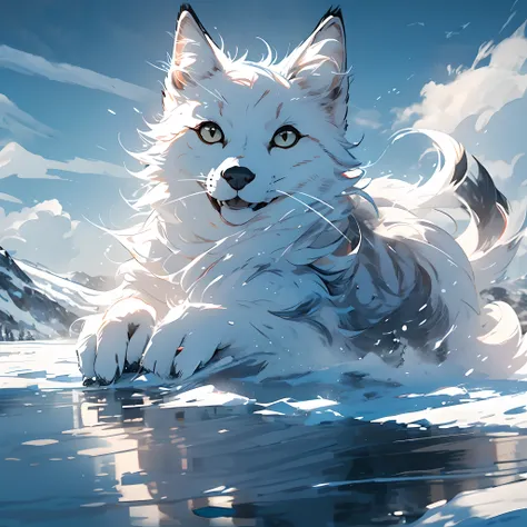 Exquisite visuals,high-definition,masterpieces, arctic wolf