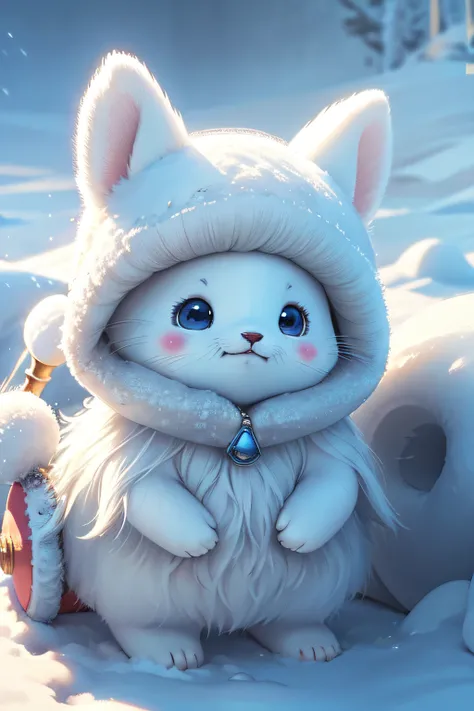 cute harp seal with fluffy fur wearing a snapback hat, lying down in snow, head and body covered in snow, pile of snow, snowing in the arctic, vivid colors, 3d render, bright lighting, vivid colors, grinning from ear to ear,