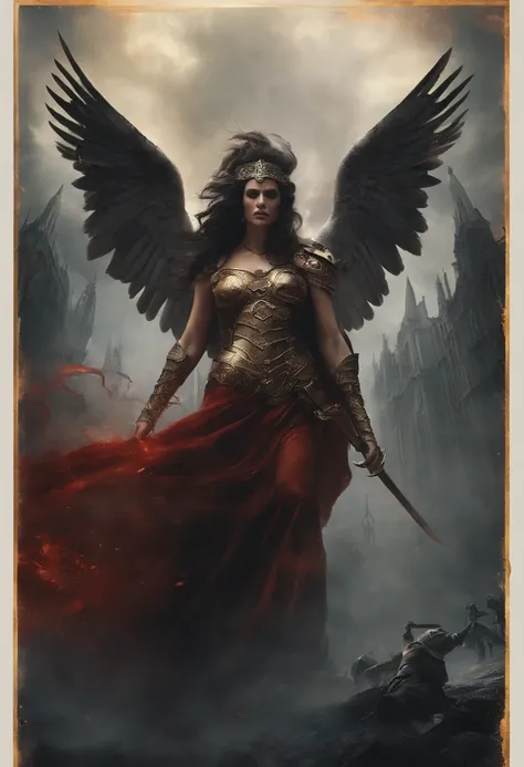 Compose a nightmarish battleground where angels and demons are locked in a ferocious and apocalyptic battle. Convey the chaos and brutality of this celestial clash with vivid and disturbing details. Show the angels radiating a heavenly, ethereal light as t...