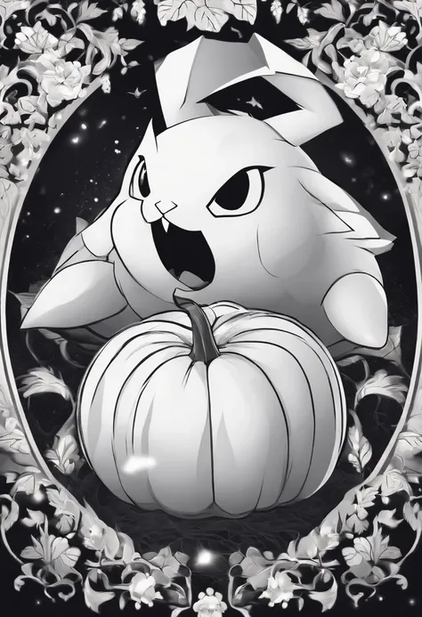 Create a none existent Pokémon Halloween white and black