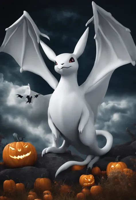 Create a none existent Pokémon Halloween white and black