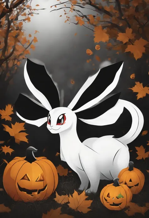 Create a none existent Pokémon Halloween white and black