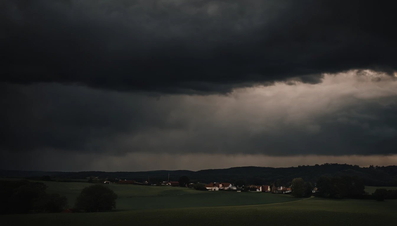 dark stormy clouds，eventide