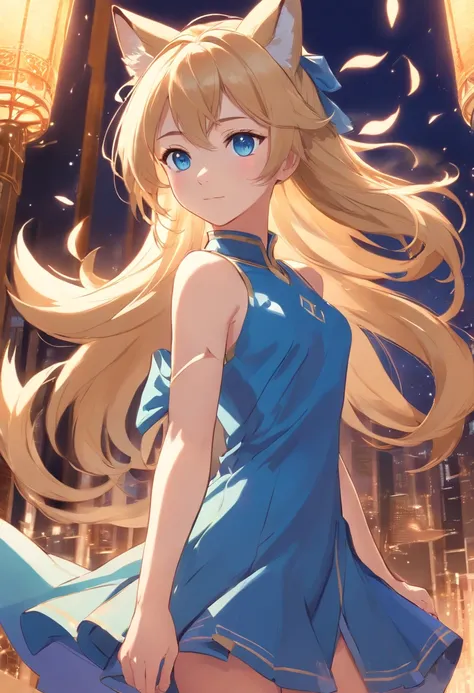 Female, Blue Eyes, Sandy Blond Hair, Fox Queen, Foxes, Dress, Regal