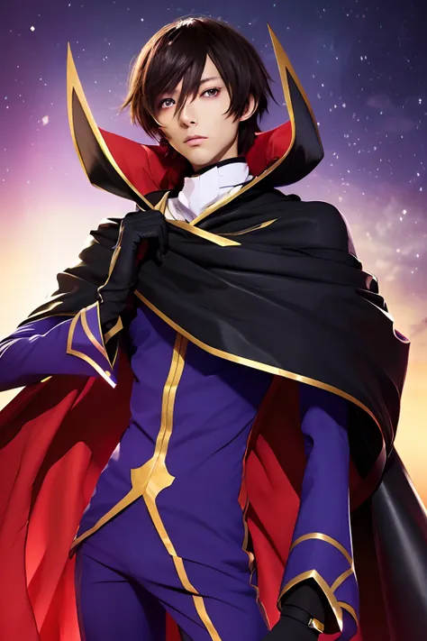 top-quality, 8k, ultra-detailliert, an ultra-high picture quality, codegeass, lelouch, zero suit, one man, upper body