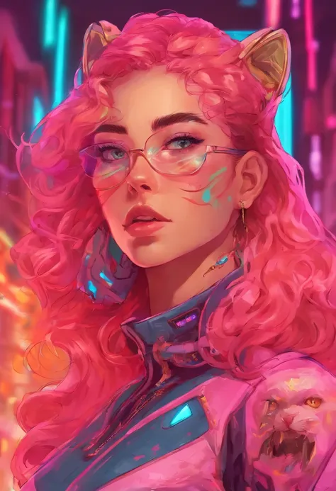 A woman with feline features, suas orelhas tem o formado de orelhas de gato, cabelos longos e ruivos, uso uma coroa de princesa veste vermelhas e rosa ,olhos de gatos, kawaii retrato realista, Guweiz, portrait of magical young girl, personagem bonito, Belo...