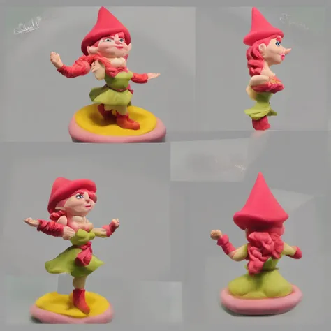 A very sexy female gnome, (mature face:1.4), dynamic pose