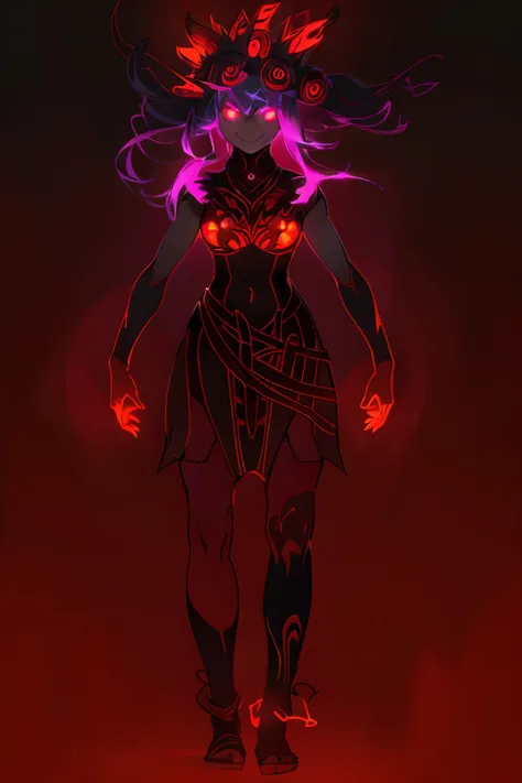 anime, demon, developing hair, lots of demon eyes, evil smile and glowing eyes, numerous dimly glowing eyes, ancient neon monster portrait, large glowing eyes, best anime 4k konachan wallpaper, jen bartel, with glowing eyes, bright multiple glowing eyes, d...